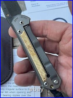 Chris Reeve Knives Small Sebenza 21 Box Elder Inlay w Ladder D@mascus Drop Point