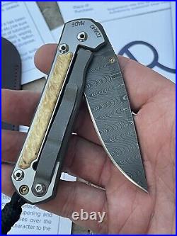 Chris Reeve Knives Small Sebenza 21 Box Elder Inlay w Ladder D@mascus Drop Point