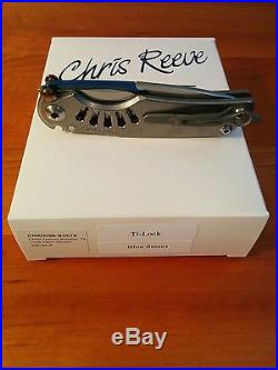Chris Reeve Knives Ti-Lock Blue Steam Version with Millit Custom Milled Ti Clip