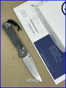 Chris Reeve Large Sebenza 21 Knife Titanium Handles Black Canvas Micarta LEFT