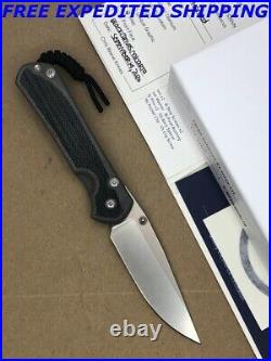 Chris Reeve Large Sebenza 31 Drop Point Micarta Canvas Black Inlay Left Hand