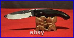 Citadel 5 Handmade Folding Knife Bolar N690 Blade Black Micarta Handle Filework