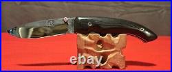 Citadel 5 Handmade Folding Knife Bolar N690 Blade Black Micarta Handle Filework