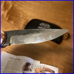 Citadel Handmade Knife Trident Folder Spalted Scales 8 Steel J1