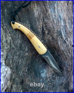 Citadel Handmade Trident Folder Knife Bamboo Scales 8 OA DHN7 Steel NEW Superb