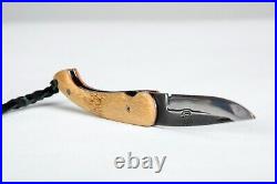 Citadel Handmade Trident Folder Knife Bamboo Scales 8 OA DHN7 Steel NEW Superb