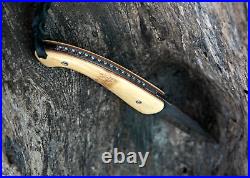 Citadel Handmade Trident Folder Knife Bamboo Scales 8 OA DHN7 Steel NEW Superb