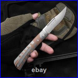Clip Point Folding Knife Pocket Hunting Survival M390 Steel Titanium High-End S