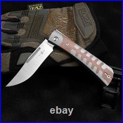 Clip Point Folding Knife Pocket Hunting Survival M390 Steel Titanium High-End S