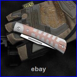 Clip Point Folding Knife Pocket Hunting Survival M390 Steel Titanium High-End S
