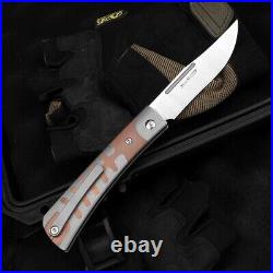 Clip Point Folding Knife Pocket Hunting Survival M390 Steel Titanium High-End S