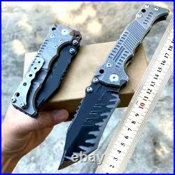 Clip Point Folding Knife Pocket Hunting Tactical Z-Wear Steel Titanium Handle 3