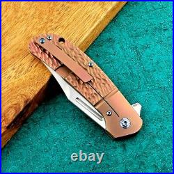 Clip Point Folding Knife Pocket Hunting Wild Survival M390 Steel Titanium Handle