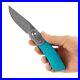 Clip Point Knife Folding Pocket Hunting Survival Camp Damascus Steel Tiffany G10