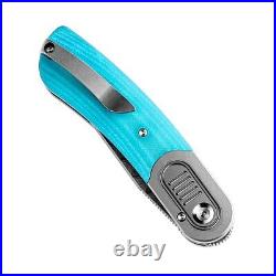 Clip Point Knife Folding Pocket Hunting Survival Camp Damascus Steel Tiffany G10