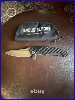 Collectable NIB Brous Blades T4 Folding Knife Stonewash Certificate #739/1000