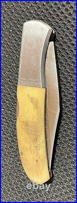 Collectible Kershaw Knife With Original Scrimshaw The Race By Sam McDowell