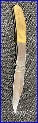 Collectible Kershaw Knife With Original Scrimshaw The Race By Sam McDowell