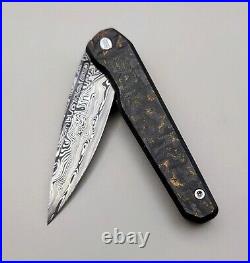 Craig Brown Custom Knives LHC #044. Titanium/CF/Damasteel/ Rare! USA-made Knife