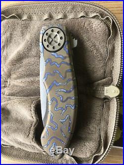 Curtiss Custom Knives Aero Dual Flipper Flame Anodized With Bronze Hardware
