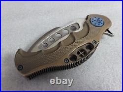 Curtiss Knives Custom BMF, SPOT Pivot, Textured Titanium, 3.75 Recurve Blade