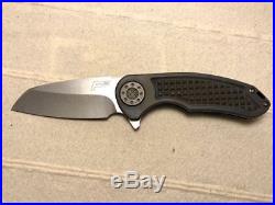 Curtiss Knives F3 Medium with Flamed Ti, Milled handles, Bronze hardware