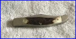 Custom B W Smith & Sons Stag 2 Blade Folding Hunter Pattern Knife