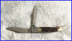 Custom B W Smith & Sons Stag 2 Blade Folding Hunter Pattern Knife