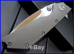 Custom Bearing washer camping knife Strider titanium handle D2 blade knives