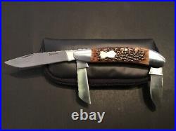 Custom Bill Simons 3 Blade Stockman Jigged Bone Slipjoint Folder Folding Knife