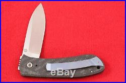 Custom Bob Dozier Handmade Folding Liner Lock Knife 2014 Carbon Fiber Trapper