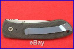 Custom Bob Dozier Handmade Folding Liner Lock Knife 2014 Carbon Fiber Trapper