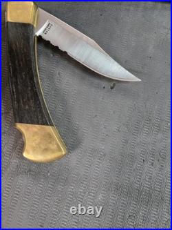 Custom Buck 110 Knife With Leather Sheath. New In box