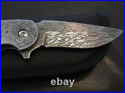 Custom Butch Ball Damascus Flipper Folder Folding Knife