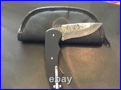 Custom Butch Ball Damascus Flipper Folder Folding Knife