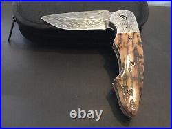 Custom Butch Ball Damascus Flipper Folder Folding Knife