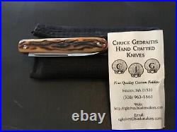 Custom Chuck Gedraitis Jigged Bone Slipjoint Folder Folding Knife