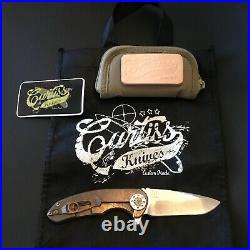 Custom Curtiss Knives F3 Medium Anodized Bronze Titanium Flipper Folder Knife