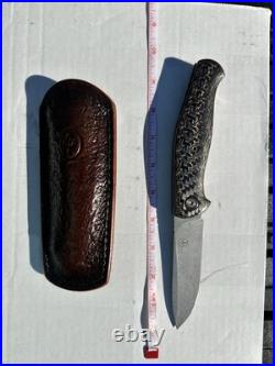 Custom Damasteel Folding Knife, Shashunder Ukrainian Knives, zirconium accents