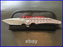 Custom Dan Sullivan DSK-T Knives DAMASCUS Bld Prick Flipper Folder Folding Knife