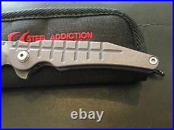 Custom Dan Sullivan DSK-T Knives DAMASCUS Bld Prick Flipper Folder Folding Knife