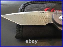 Custom Dan Sullivan DSK-T Knives DAMASCUS Bld Prick Flipper Folder Folding Knife