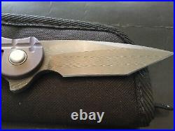 Custom Dan Sullivan DSK-T Knives DAMASCUS Bld Prick Flipper Folder Folding Knife