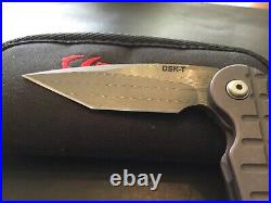 Custom Dan Sullivan DSK-T Knives DAMASCUS Bld Prick Flipper Folder Folding Knife