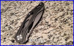 Custom Deception 2 Titanium Carbon Fiber Damascus S35VN Folding Knife