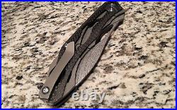 Custom Deception 2 Titanium Carbon Fiber Damascus S35VN Folding Knife