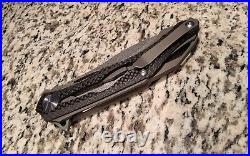 Custom Deception 2 Titanium Carbon Fiber Damascus S35VN Folding Knife