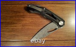 Custom Deception 2 Titanium Carbon Fiber Damascus S35VN Folding Knife