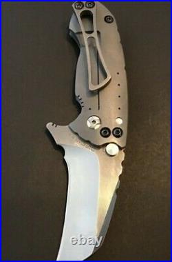 Custom Direware Knives S-90 Grey Titanium Folder Flipper Knife