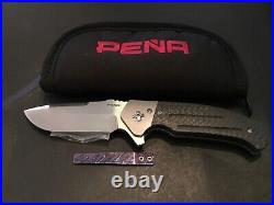 Custom Enrique Pena Diesel Extra Timascus Clip Flipper Folder Folding Knife